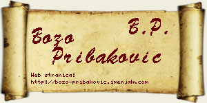 Božo Pribaković vizit kartica